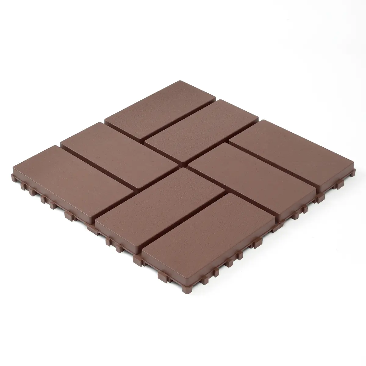 12x12 in Polypropylene Plastic Interlocking Decking Tiles (44 Packs), 0.8" Height, 0.75lbs, Strong Load-Bearing, Waterproof All-Weather Flooring, Easy-to-Install for Balcony, Backyard, Pool Areas, Perfectly Tiled for All Scenarios