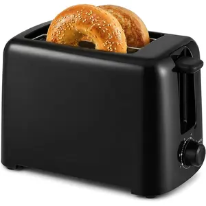 2-Slice Cool Touch Toaster – 6 Browning Levels, Extra Wide 1.25" Slots for Bagels & Thick Bread, Cancel Function, Compact,  Certified, Black