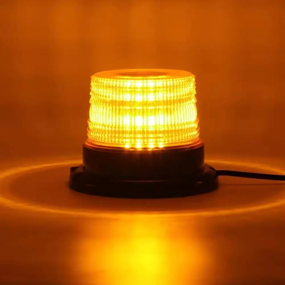 LED Strobe Warning Light, Magnetic Mount Amber Beacon Light with Cigarette Lighter Plug, IP67 Waterproof Emergency Flashing Safety Light for Forklift Truck Tractor School Bus, LED Lights