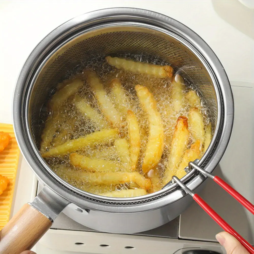 Stainless Steel Versatile Cookware Collection for Home Cooking - Non-Stick Frying Pan, Deep Fryer, Pasta Pot, Milk Saucepan, Food Steamer with Frying Basket, Glass Lid - Induction Safe, Gas Stove Compatible