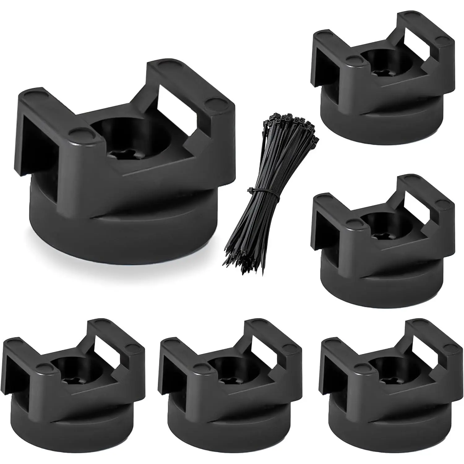 zip tie mount 6 count  bases and 100 count Zip ties Multipurpose  holder  wire holder for  Managemen