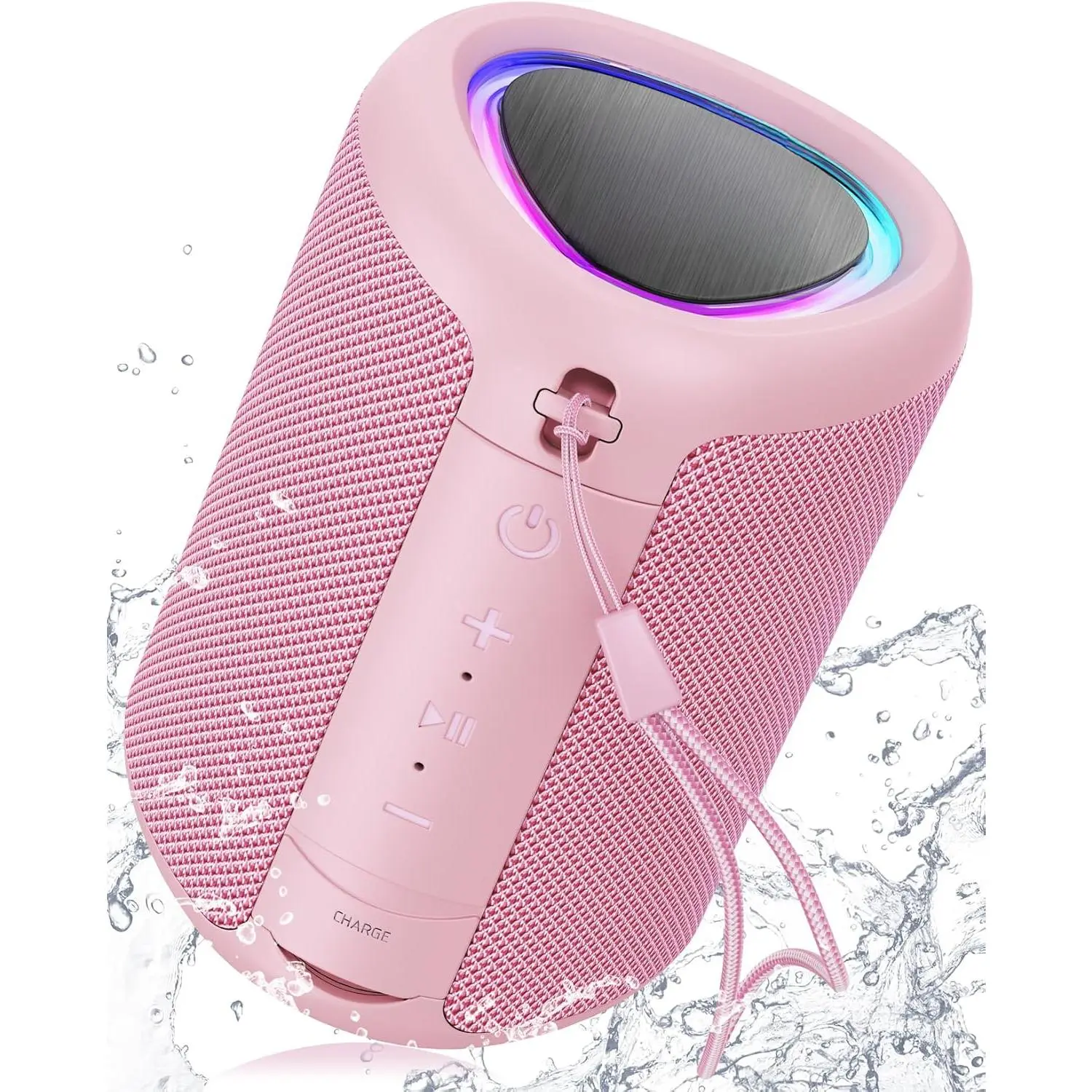 Portable Bluetooth speaker, essential for beach vacations: powerful and clear sound quality/dynamic lighting/IPX5 waterproof rating/all-day playback time/BT 5.3/TWS pairing, compact wireless speaker, suitable for outdoor use|   Travel|   Camping