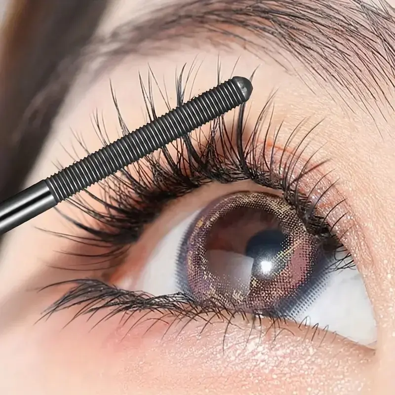 Steel Tube Mascara-Special Spiral Brush, Waterproof Long-Lasting Silk Fiber Mascara, Keep Each Eyelash Curled for a Long Time Ma