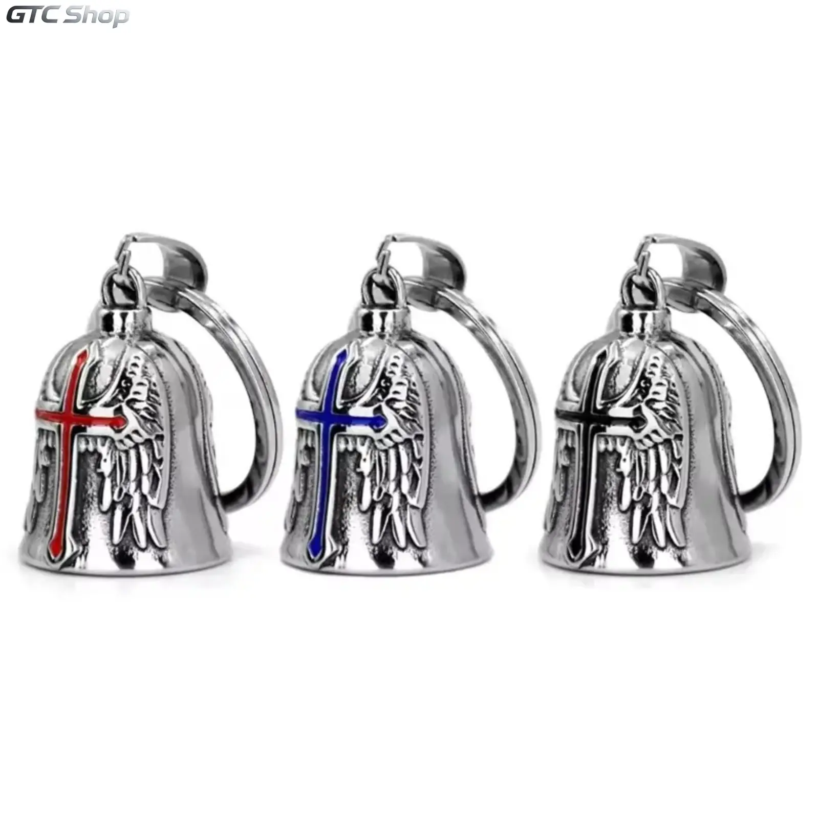 3pcs Motorcycle Bells - Punk-Inspired Look, Unique Wing Motif Motor Parts Accessories, Durable Stylish Decorative Functional Item, Ideal Gift for Motorcycle Lovers