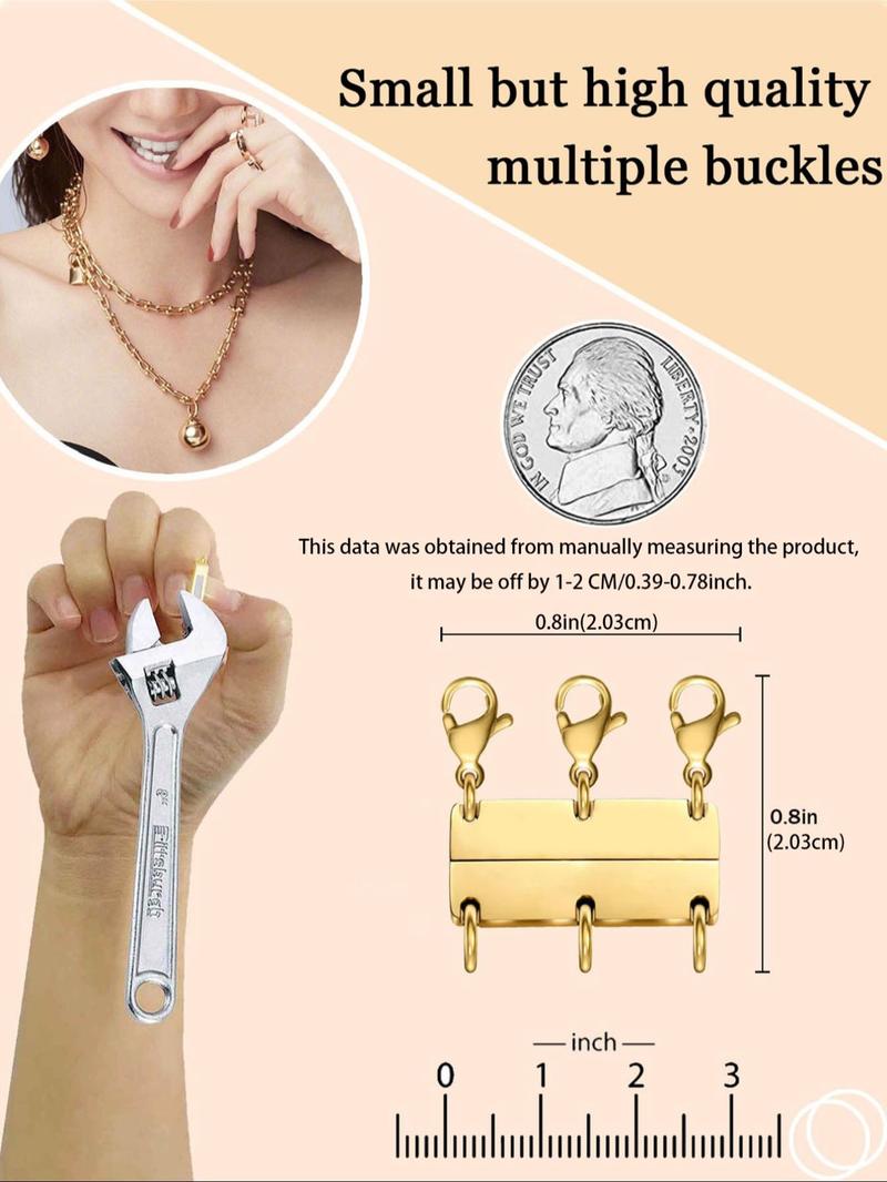 Magnetic Necklace Clasp, Stainless Steel Clasp, Fashionable Jewelry Accessories for Women & Girls, Trendy All-match & Exquisite Jewelry for Birthday Gift