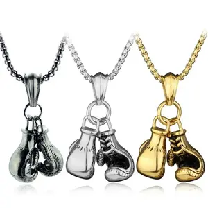 SUMENG 2025 New Retro Boxing Gloves Pendant Necklace Men Retro Hip Hop Alloy Fashion Punk Necklace Accessories Gifts