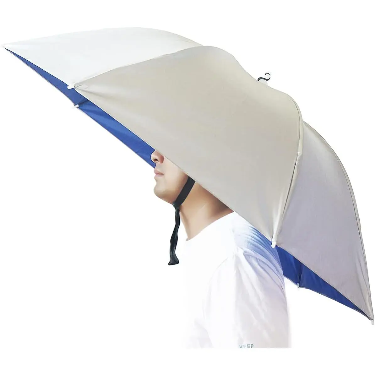 Umbrella, 37 inch Fishing Umbrella Hands Free Foldable UV Protection Umbrella Cap Headwear for Fishing Camping Beach