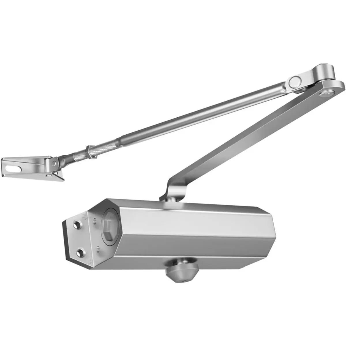 Door Closers Commercial Heavy Duty Automatic Door Closer Residential Grade 3 Spring Hydraulic Door Closer, 6.88" x 1.5" Small, Silver