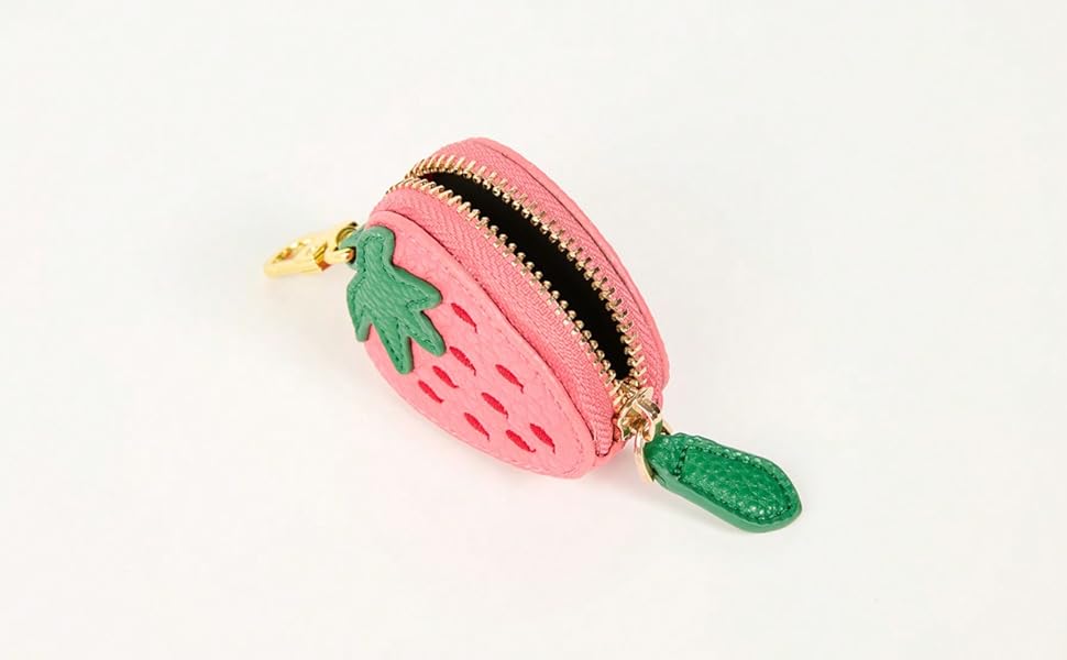 Strawberry Fruit Charm coin purse fit for AirTag cute keychain mini pouch Wallet gift for girl women