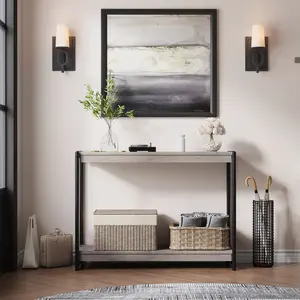 Console Table for Entryway,2-Tier 40" Narrow Entry Table with Shelf for Living Room, Farmhouse Rustic Console Tables, Modern Farmhouse Wood Accent Furniture for Hallway, Entryway, Living Room