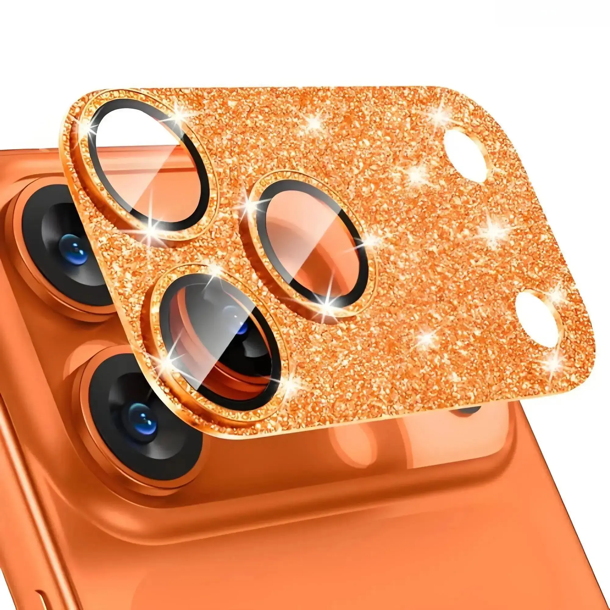 Glitter Metal Camera Lens Protector Accessories for iPhone 17 Pro/Pro Max, 9H Tempered Glass Cover, Protective Scratch-Resistant Heavy-Duty Accessory