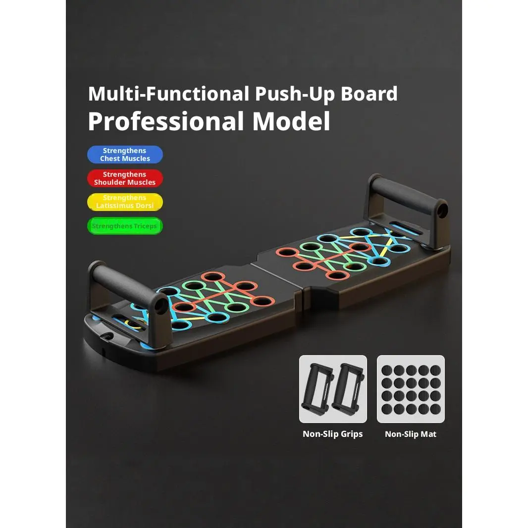 2026 Multi-Use Folding Push-Up Board, Home Fitness Training Equipment with Non-Slip Grip for Chest, Shoulder, Back, Triceps Exercises, Folding Board