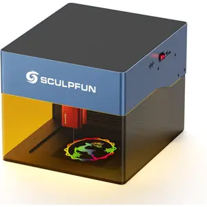 SCULPFUN iCube Pro Max 10W Mini Laser Engraver, High Speed Portable Laser Engraver and Cutter Machine with Smoke Filter and Temperature Alarm for Wood