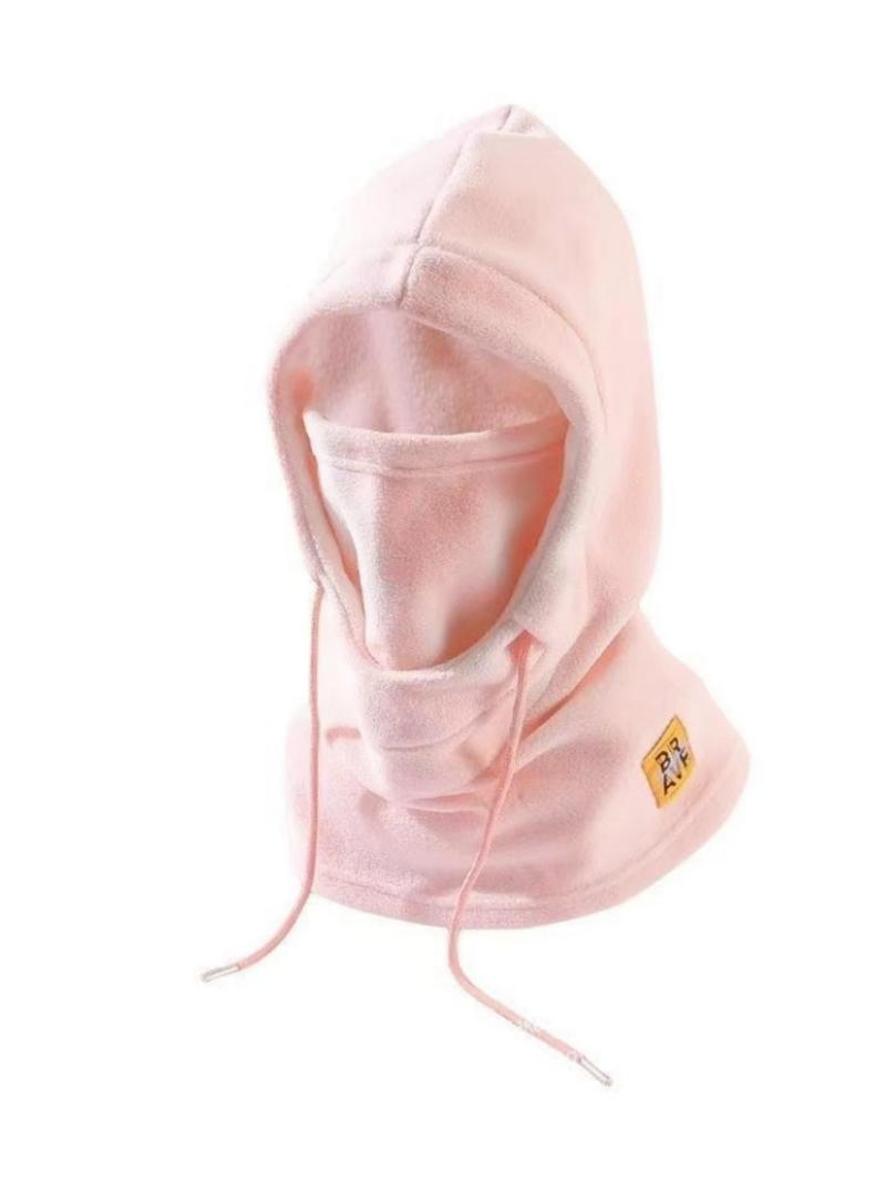 Unisex Solid Color Drawstring Design Hooded Hiking Hat, Casual Windproof Warm Hat for Fall & Winter, Fashion Accessories for Men & Women