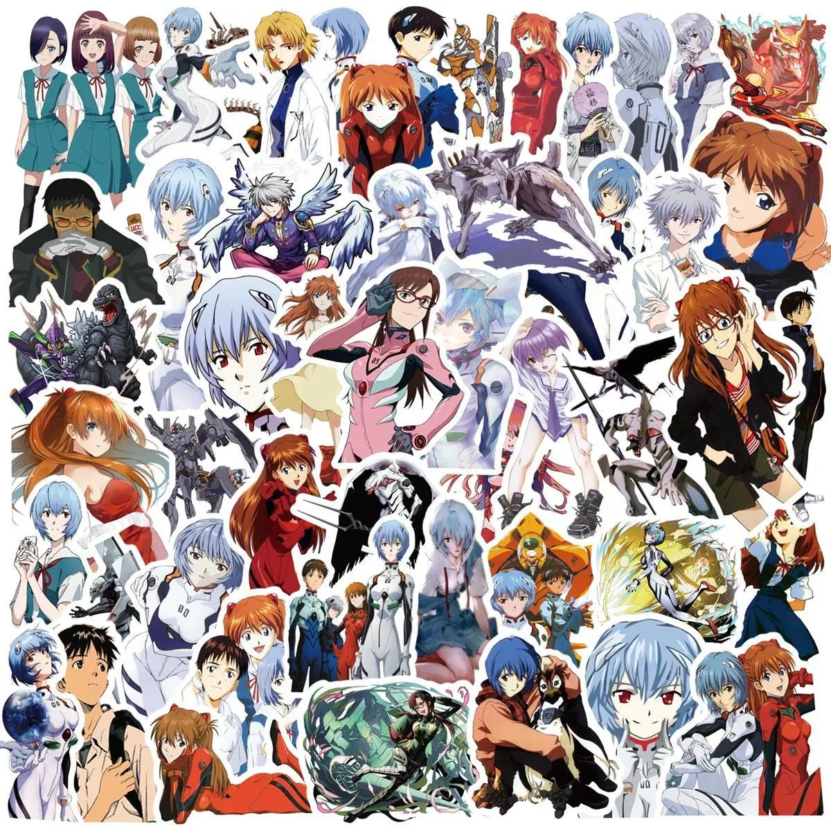 50pcs Neon Genesis Evangelion  Graffiti Sticker Eva Waterproof Diy Decals For Phone Laptop Ipad Luggage Thermos Notebook Decor