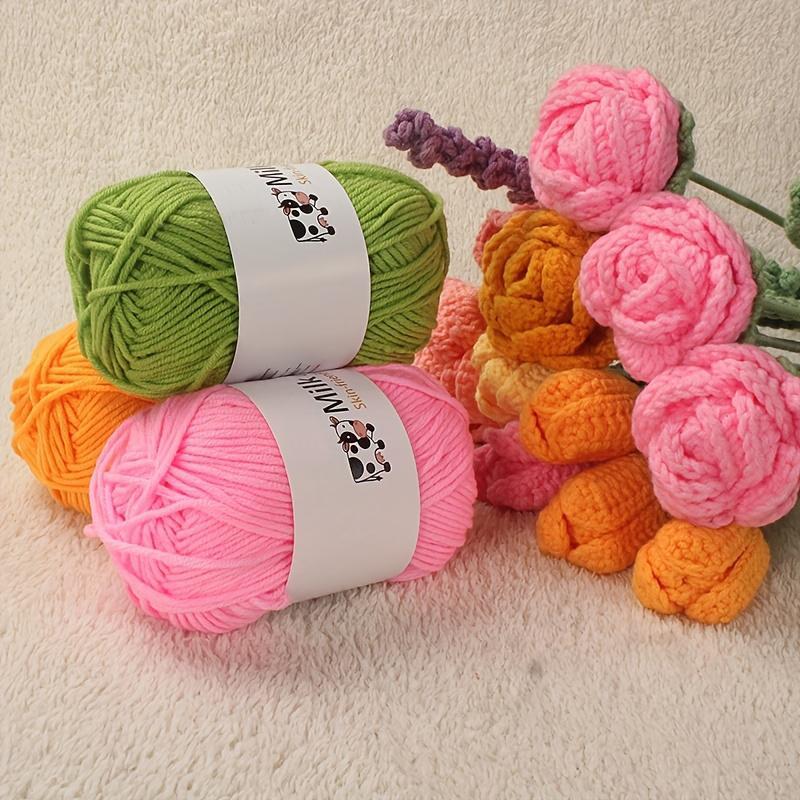Milk Cotton Yarn, 3 Counts/set Soft Crochet Yarn, DIY Handcraft Crochet Supplies for Handmade Knitting, Lightweight knitting, Hat, Scarf, Sweater
