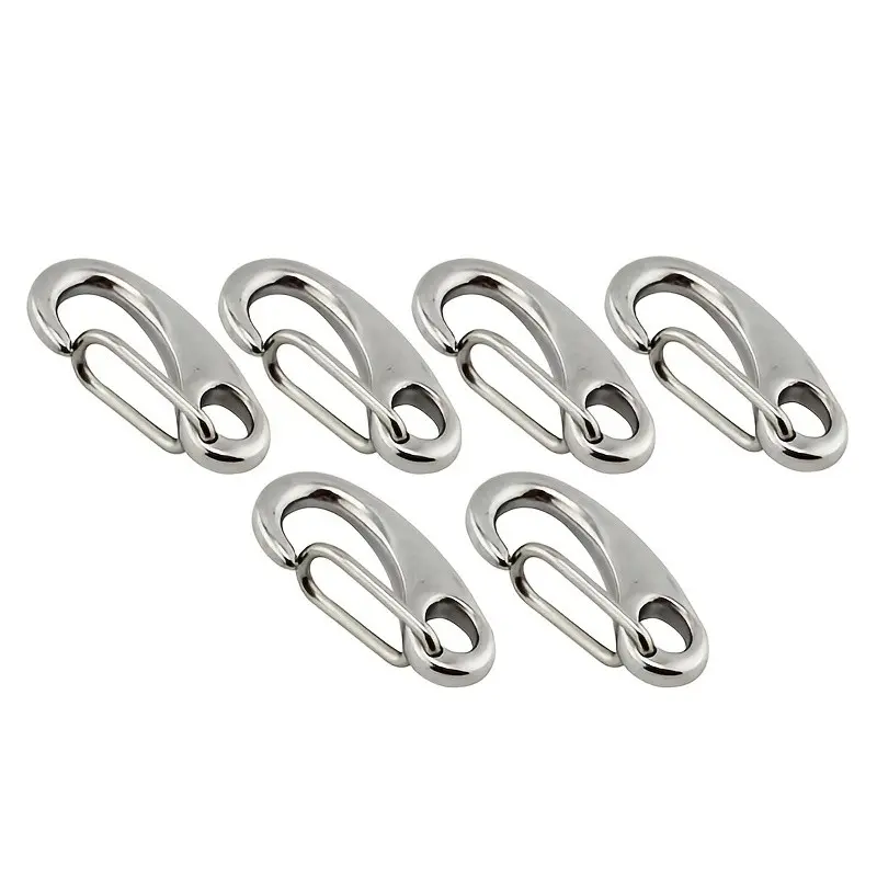 6pcs Spring Quick Release Hooks, Hook Clips for Pole Hangers, Multi-Functional Camping Waist Belt Climbing Carabiners