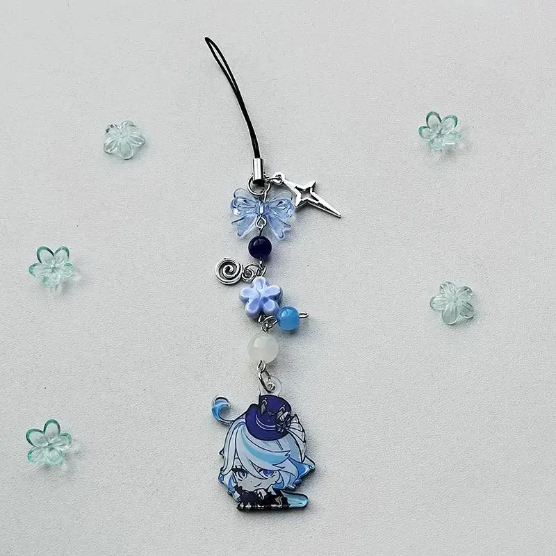 Wanderer, Furina, Neuvillette and Xiao inspired keychains/phone charms