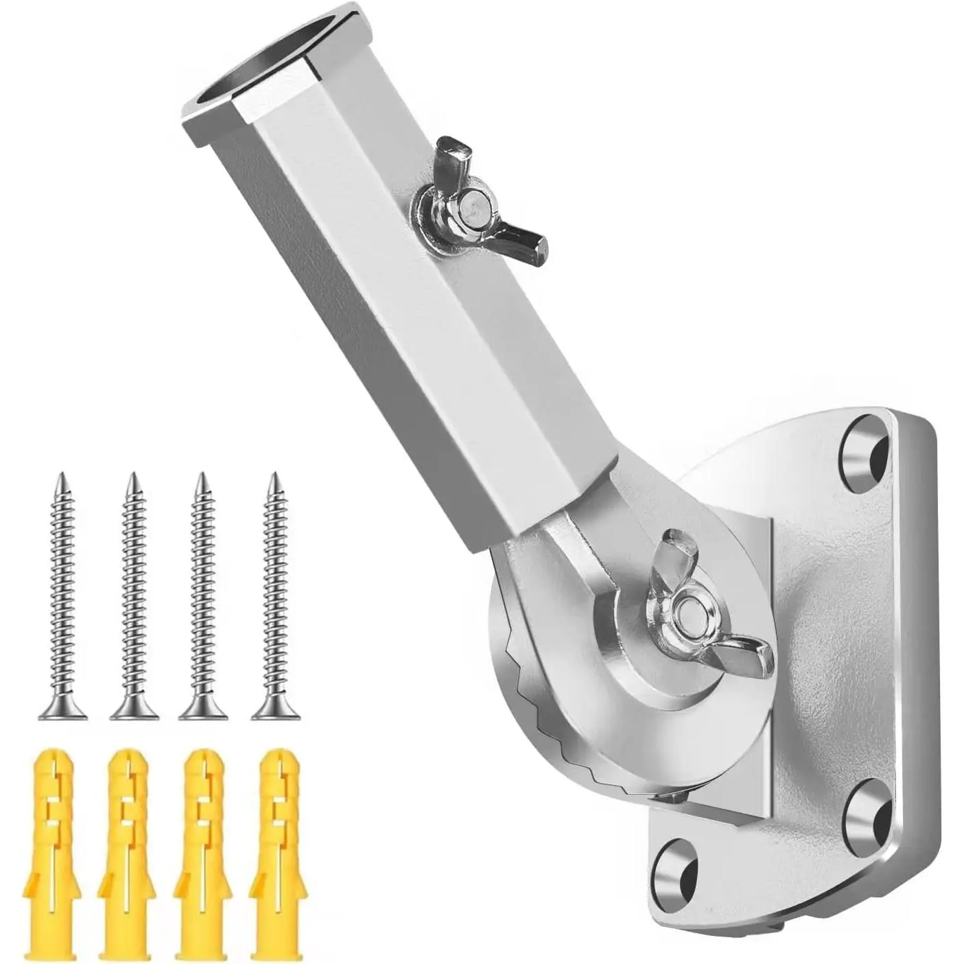 Stainless Steel Flag Pole Holder Heavy Duty Multi-Position Flag Pole Bracket Multi-Angle Adjustment wall mounting Bracket for 1 inch Flag Pole()