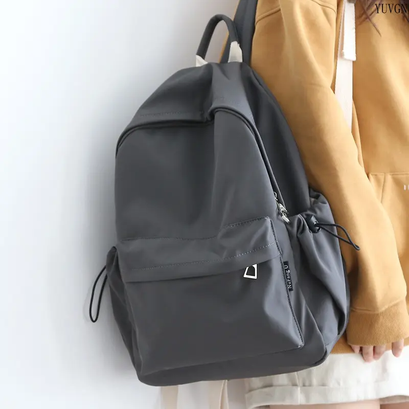 Women's Plain Sports & Outdoor Accessory Backpack - Lightweight Solid Color Zipper Flap Cover, Multi-Function Multi-Compartment Daypack with Side Pockets, Commuter Backpack for School & Outdoor Use, Casual Essential