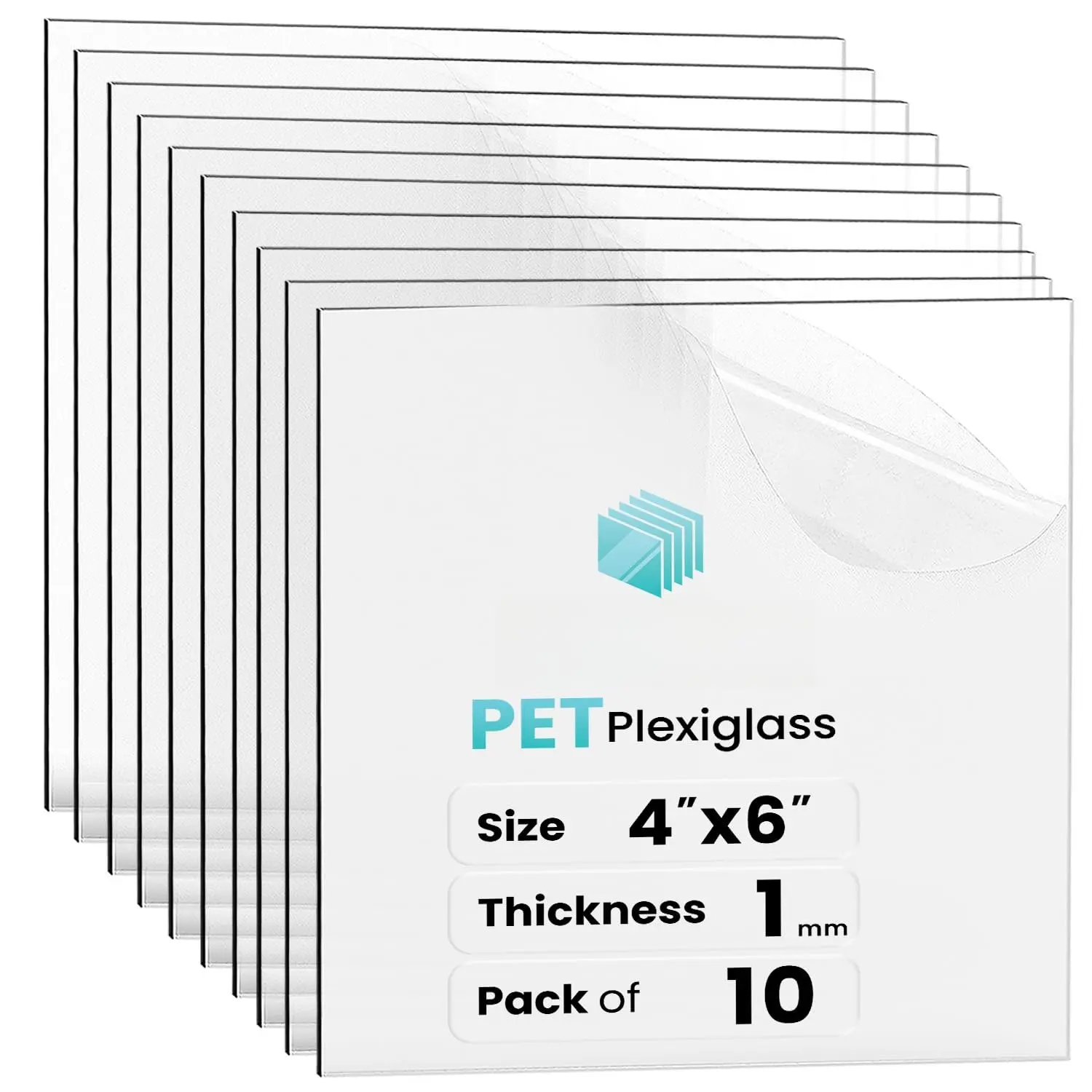 4"x6", 1mm, 10-Pack, Flexible  Plexiglass Sheets | Transparent, shatter-resistant, easy to cut & shape, DIY Crafts, Stencils,  Shield, Architectural Models, Screen Overlays