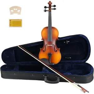 GlARRY GV104 Full Size Violin/Fiddle Complete Kit for Beginners & Students - All-in-One Set Includes Hard Case, Bow, Rosin, Step-by-Step Manual
