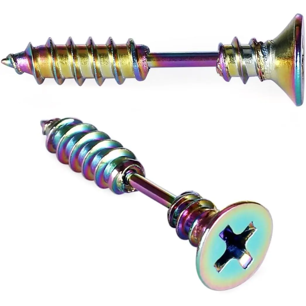 Stainless Steel Punk Screw Earrings Studs Tragus Cartilage Ear
