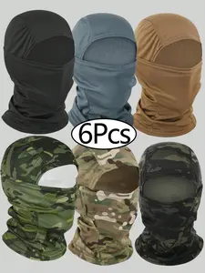 6Pcs/Set Ski Mask , Balaclava, Full Face Mask, Summer UV Protection Balaclava, Unisex Outdoor Sports Face Mask, Men's Full Face Sun Protection Mask, Windproof Balaclava, Outdoor Motorcycle Riding