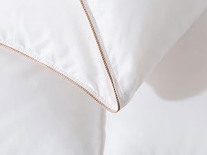 Down Comforter King Size – All Season Medium Weight White Duvet Insert, Warm Feather Bedding, Soft 100% Cotton Cover, 106x90 in