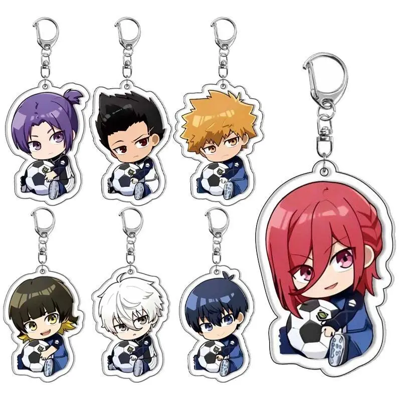 Fashion Blue Lock Anime Isagi Yoichi Bachira Meguru Kawaii Cartoon Acrylic Keychain Students Jewelry Accesorios Charm Toys gifts