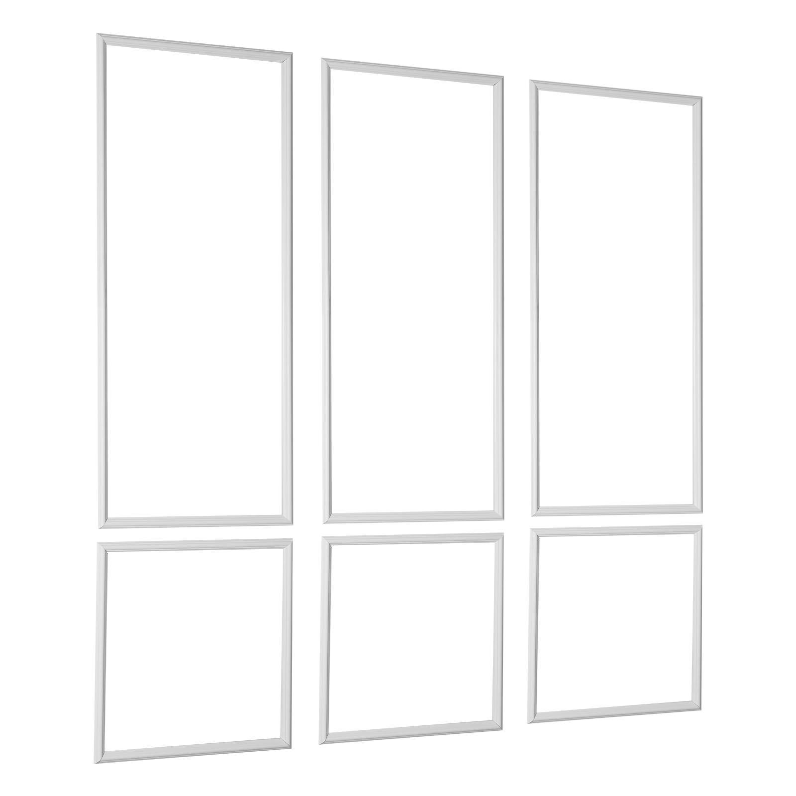 VEVOR Wall Molding 3 Pack, Wainscoting Panels Kit, Lightweight Paintable Polystyrene, Easy to Install, Waterproof Accent Wide Profile Trim for Interior Living Room, Bedroom,White (24x54 + 24x24 in)