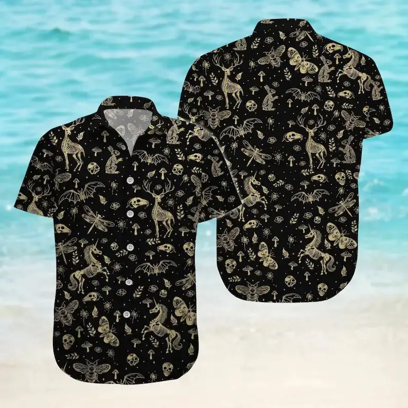 Gothic Vintage Men Beach Shirt,Gothic Skeleton Graphic Gift Hawaiian Shirt, Loose Lightweight Summer Vacation Holiday Camp ShirtUnique Cool Present For Goth Lovers Summer Trip #   TikTokMadeMeBuyIt #   TikTokShop # GothicHawaiianShirt # SkeletonPrintShirt