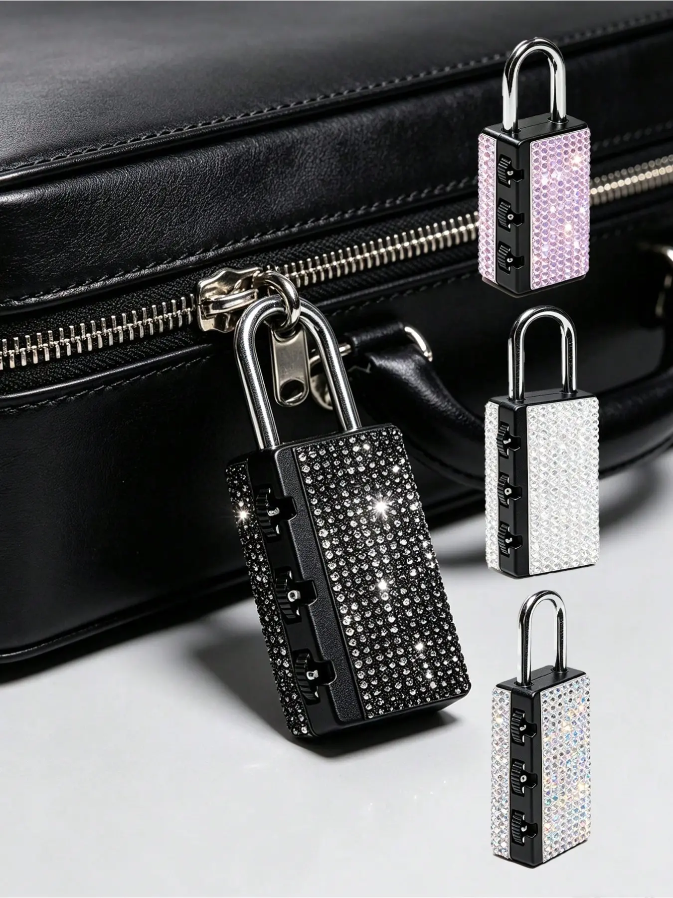 Mini Shiny Crystal Password Lock, Small Metal Combination Padlock for Luggage & Gym Locker, No Assembly Required, Portable Travel Lock, Holiday Gift for Easter Christmas Thanksgiving