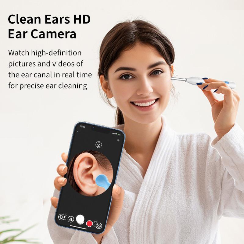 8-Piece Ear Cleaning Kit with HD Wireless Otoscope, Waterproof Camera, USB Charger, Compatible with iOS & Android, Travel-Friendly