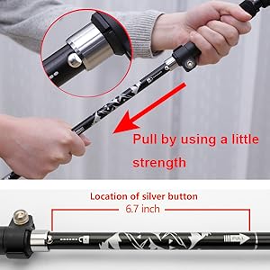 Aluminum Collapsible Ultralight Travel Trekking Hiking Pole for Men and Women