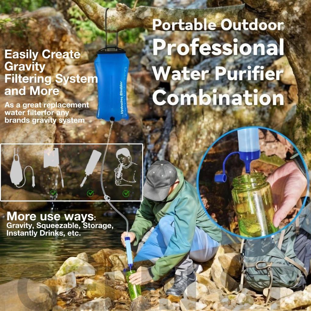 Outdoor Portable Water Filtering Straw, Compact Activated Carbon Water Filtering Straw for Hiking Camping Travel Fishing Mountaineering, Outdoor Water Filter, Emergency Water Filter Straws