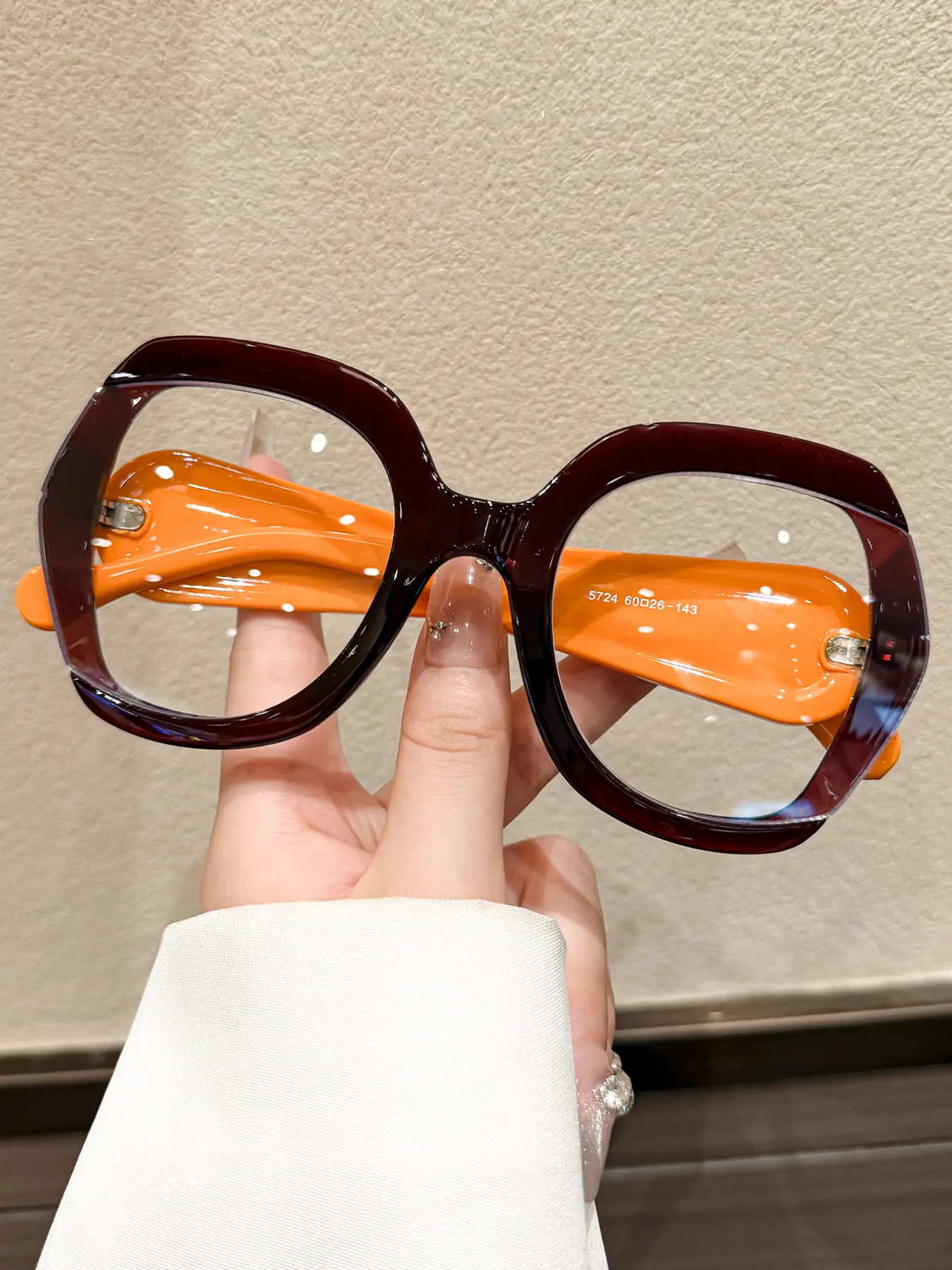 High-Quality Colorblock Oval Fashion Glasses, Unique Design, Unisex Classic Everyday Casual Decorative Eyewear, All Seasons