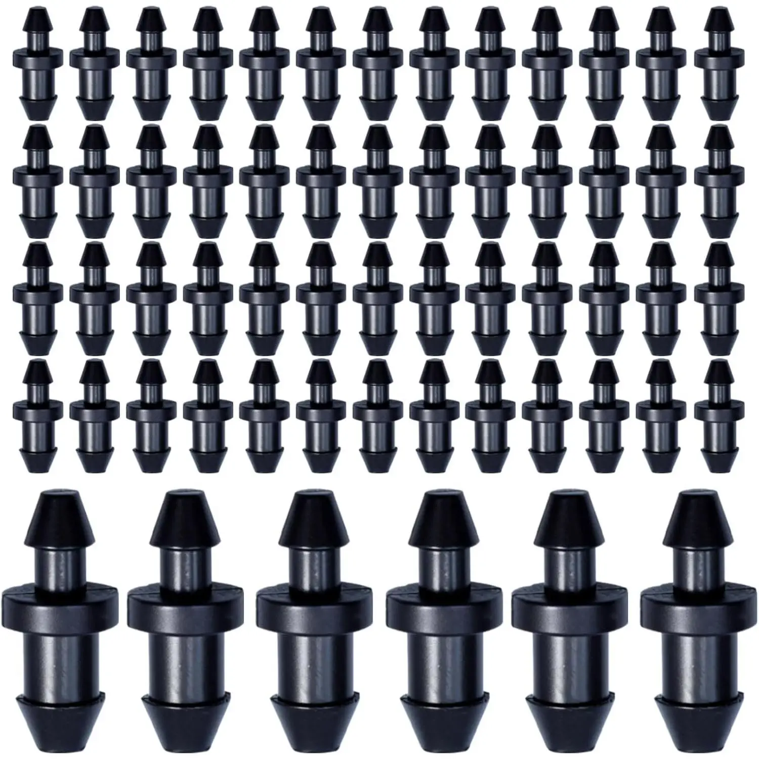 60 count 1/4" Drip Irrigation Goof Plugs End Cap Fittings For Garden Lawn | Barbed end plugs,fits drip irrigation & sprinkler systems,seals tubing ends, prevents leaks pipe connectors for  garden