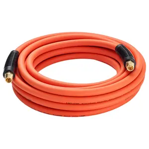 【DealsForYouDays】VEVOR Air Hose, 1/4"x 25FT Hybrid Air Compressor Hose, 300 PSI Kink-Resistant Pneumatic Hoses with 1/4-inch Solid MNPT Bras Fittings, Three-Layer Construction, All-Weather Flexibility