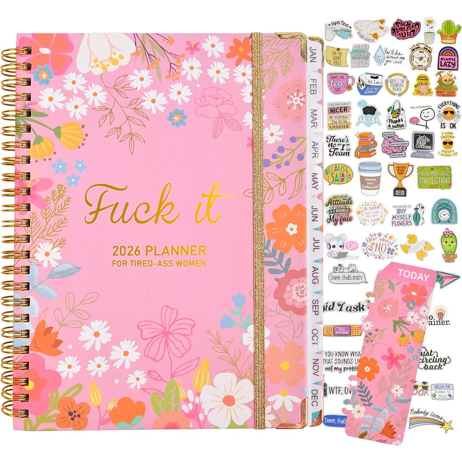 it Planner Calendar 2026 - A5 6.2 * 8.5" Weekly Monthly Swear Notebook for Goals Productivity, Fucking Sweary Daily Agendas Organizer Get  Done Journal, Funny Gifts for Tired Women,