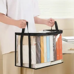 4pcs Large Clear Thick Plastic Storage Box with Hinged Lid, Heavy-Duty Durable High Capacity Organizer, Perfect for Home, Camping, Travel, Attic and Moving