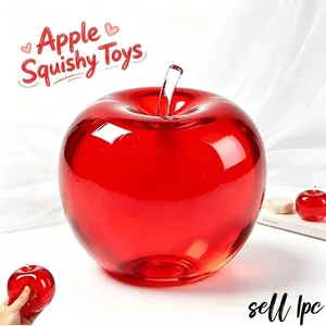 Apple Squishy Toys - Red Apple Squishy Sensory Toy, Fruit Squishys, Maltose Soft Flexible Apple Squishy Toy for Anxiety Relief,Cute Novelty Stress Relief Fruit, Rebounding Squishies， Holiday Gifts, Party Favors, And Desktop Ornaments.