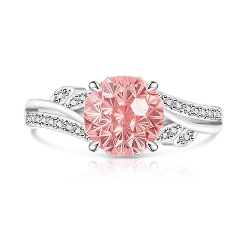 Intertwined Twisted Band Statement Ring Floral/Vine-inspired Hidden Overlap Adjustable Band (US 5-10), Spring Jewelry Sparkling Bypass Promise Ring, Cute Aesthetic Gift for Women