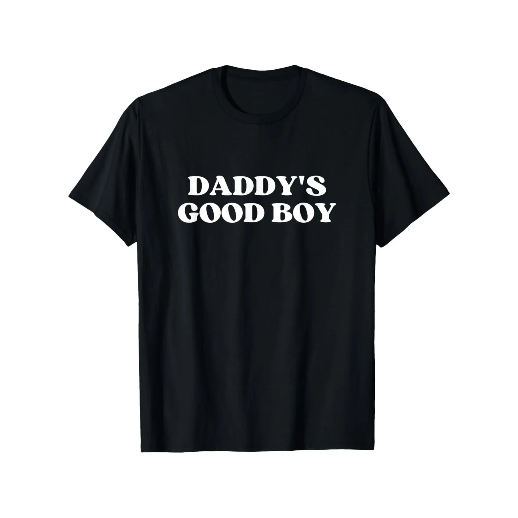Men's "Daddy's Good Boy" Y2K Aesthetic Cotton Blend T-Shirt - All Seasons, Lightweight, Loose Fit, Crew Neck, Short Sleeve, Black, Basic Fashion, Sizes S-XXXL, Ideal for Everyday Wear & Casual Outings