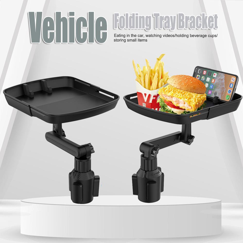 360° Rotatable Car Holder, Car Cup Holder, Multifunctional Car Cup Holder, Small Table Stand for Beverage and Food, Vehicle, Automotive