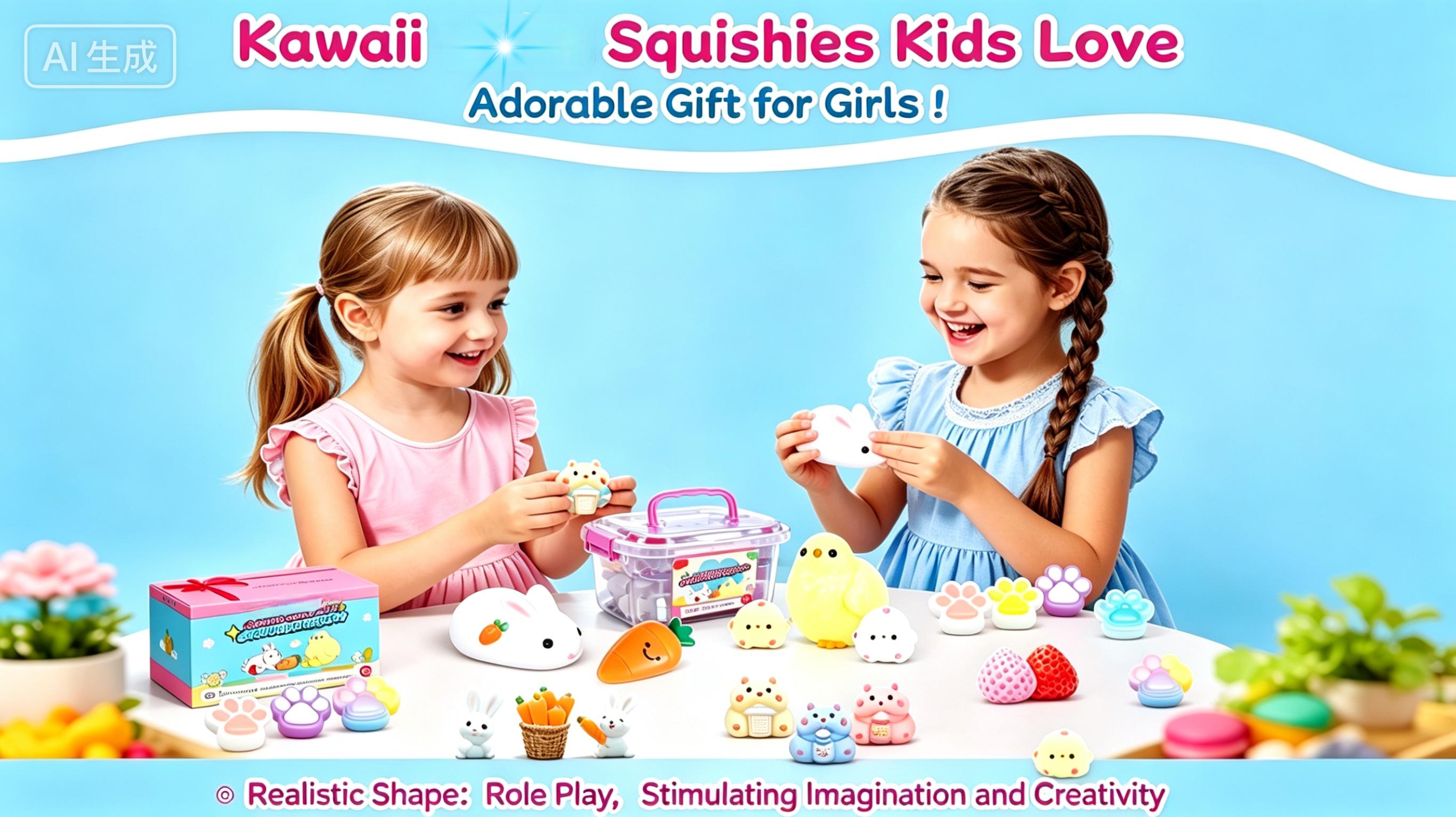 20Pcs Squishy Toys Pack-Easter  Squishy Sensory Fidgets Toys Party Favors for Kids 4-8 8-12 -Kawaii Squishies Squeeze Toys for Girls-4 5 6 7 8 9 10 11 12 Year Old Girl Birthday Gifts