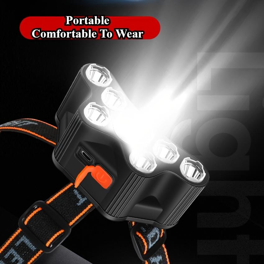 2PC Multifunctional 7LED Headlight 4 Modes Headlight Flashlight USB Rechargeable Headlight Rechargeable, Adjustable Headlight Fixture, Suitable for Camping, Outdoor Running, Hunting, Hiking, Camping