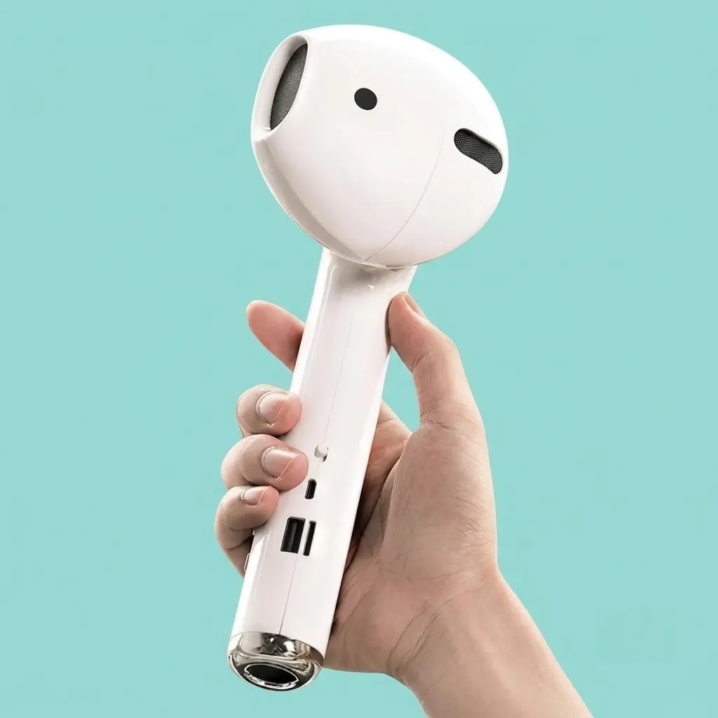 NextQube Giant Earphone Shaped Wireless Speaker, Portable Bluetooth Loudspeaker with 360 Degree Stereo HiFi Sound, USB Rechargeable FM Radio TF Card Support Speaker with Microphone, Cool Audio Gear Perfect Gift