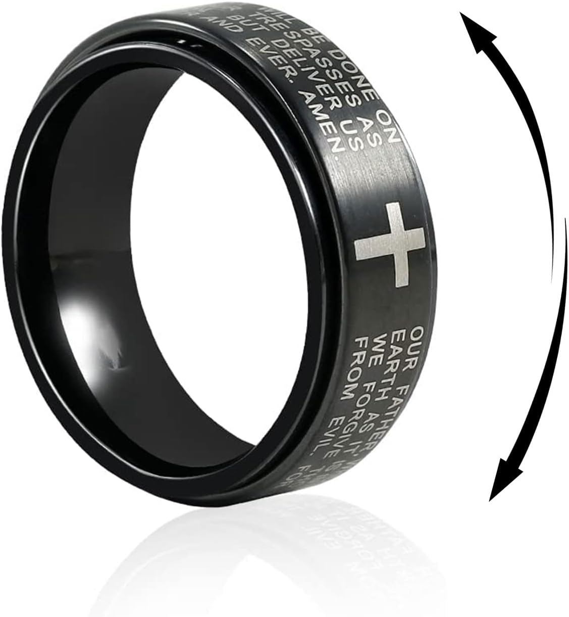 Titanium Tungsten Spinner Wedding Mens Rings Half Size, Nickel Free Fidget Anxiety Ring for Men Women, Basic Plain Brushed/Brick/Cross/Hammered Engagement Promise Ring for Him Comfort fit 4-16