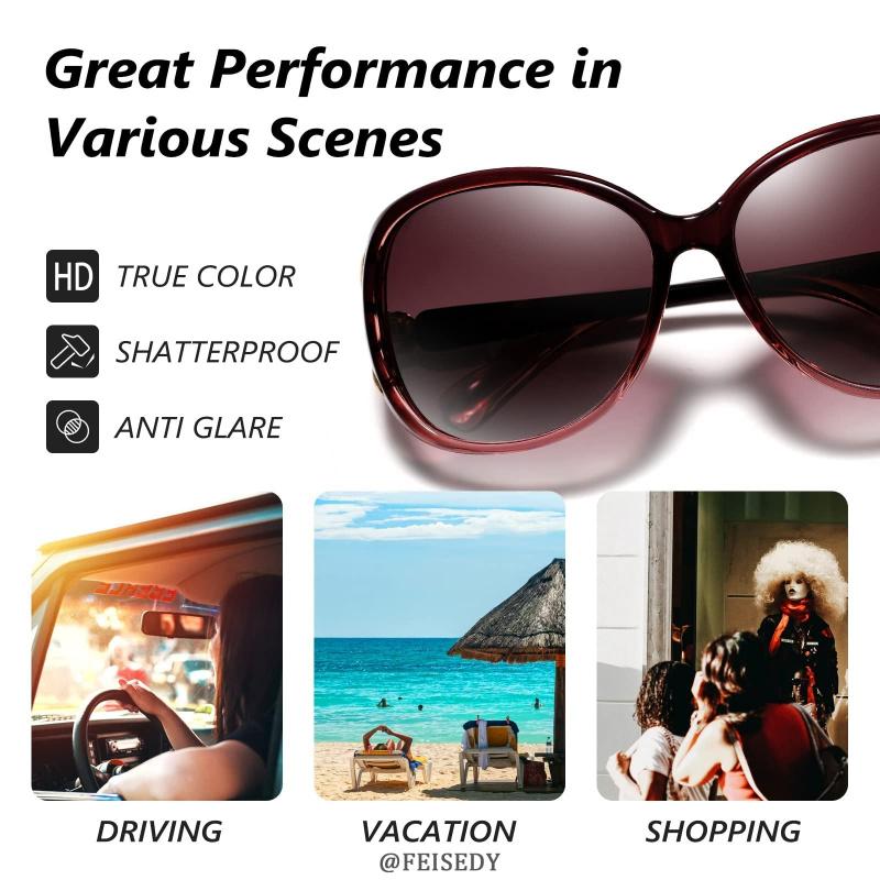 3 Pack Polarized Sunglasses for Women Trendy Oversized Big Sun Glasses Ladies Shades Trendy UV400 Protection Comfortable Wear